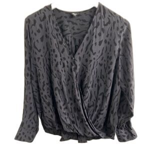 Rails L Hillary Crossover Top Ash Cheetah Animal Leopard Print Contemporary Flaw